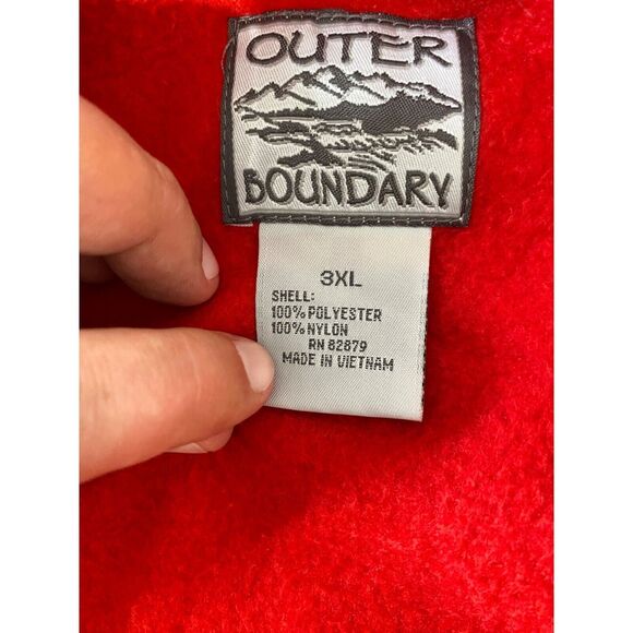Outer Boundary Men’s Vest Jacket Black and Red Fleece B.S.L. Full Zip Size 3XL - Picture 13 of 14